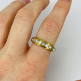 gold clover and crystal anxiety ring