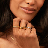 gold spinning pleated ring