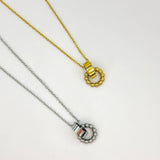 gold sphere spinning anxiety necklace