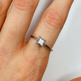 silver north star pearl anxiety ring