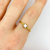 gold north star pearl anxiety ring