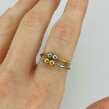 mixed metal 4-bead adjustable anxiety ring (316L)