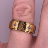 gold celestial crystal anxiety ring