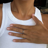 gold 4-bead adjustable anxiety ring (316L)