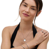 north star spinning pendant necklace - silver