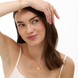 north star spinning pendant necklace - gold