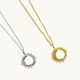 gold rotating moon necklace