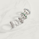 silver 4-bead adjustable anxiety ring (316L)