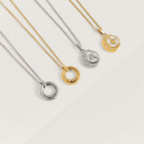 silver 4-bead fidget necklace