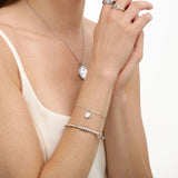 essentials 4-bead bangle - silver