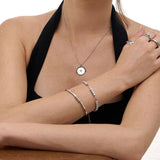 4-bead tennis bracelet - silver