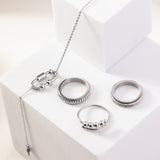 silver 4-bead spinning bracelet