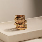 gold spinning bamboo ring