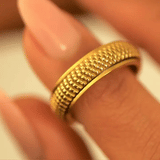 gold spinning woven ring