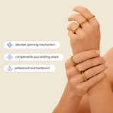 gold spinning hammered ring