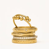 gold 4-bead adjustable anxiety ring