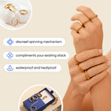 gold 4-bead adjustable anxiety ring